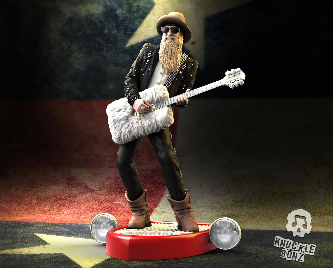 KnuckleBonz Rock Iconz Series Wishing a Happy Birthday to ZZ Top's Billy Gibbons